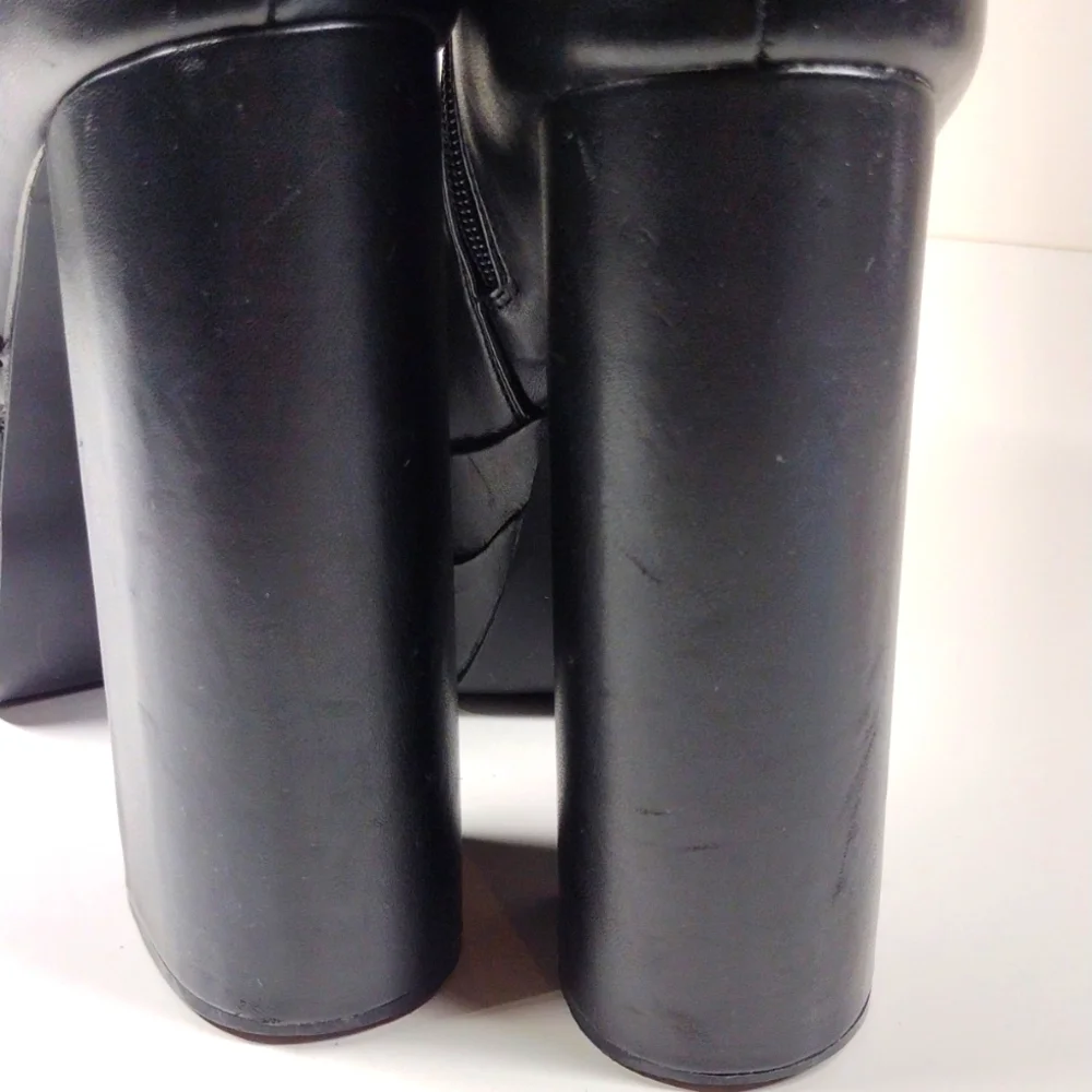 Boohoo Black Chunky High Platform Boots - Picture 15 of 15